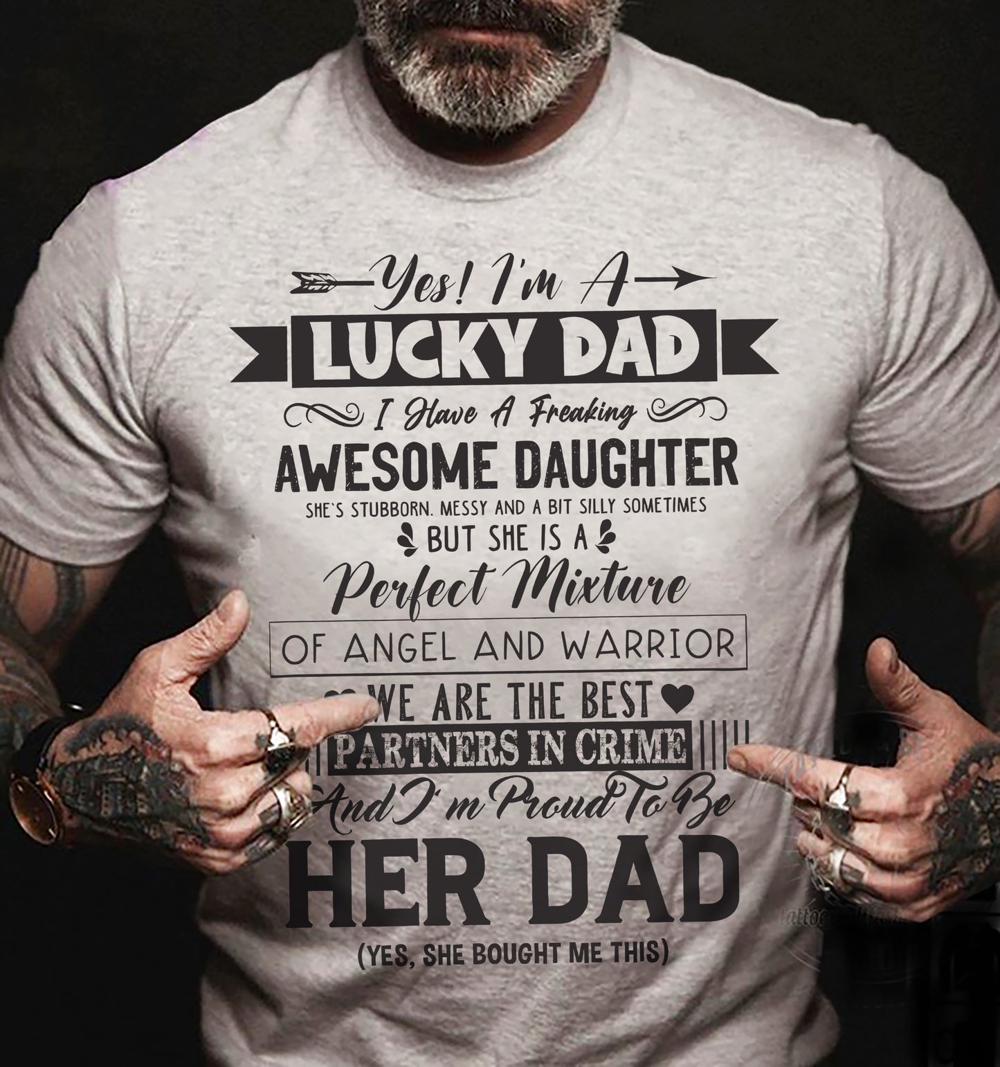 Lucky Dad T-Shirt – Perfect Gift from Daughter for Your Dad - DTSM00 (SKU08-09-00)