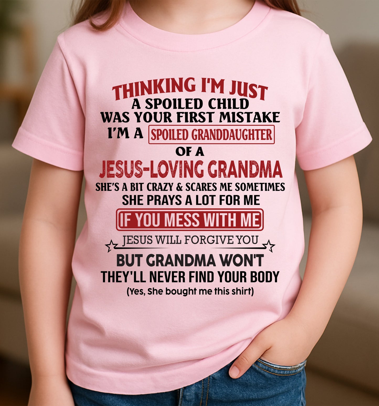 Christian Girl Shirt – Spoiled by Grandma – From Grandma to Granddaughter NTTD00 (SKU07-181-00)