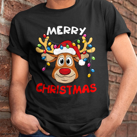 Christmas Shirts for Family, Funny christmas shirts, Christmas Unisex T-Shirt/Hoodie/Sweatshirt HLT00 - Merry Christmas Reindeer Xmas Family Men Women T-Shirt