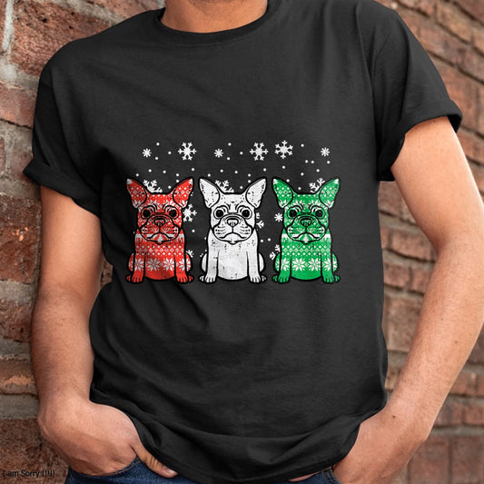 Christmas Shirts for Family, Funny christmas shirts, Christmas Unisex T-Shirt/Hoodie/Sweatshirt HLT00 - Christmas French Bulldogs Xmas Frenchie Dog Men Women Kids T-Shirt