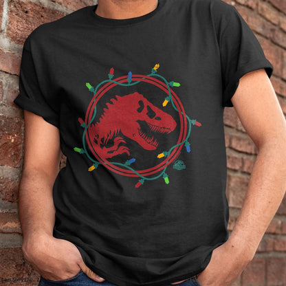 Christmas Shirts for Family, Funny christmas shirts, Christmas Unisex T-Shirt/Hoodie/Sweatshirt HLT00 - Jurassic World T-Rex Christmas Lights T-Shirt