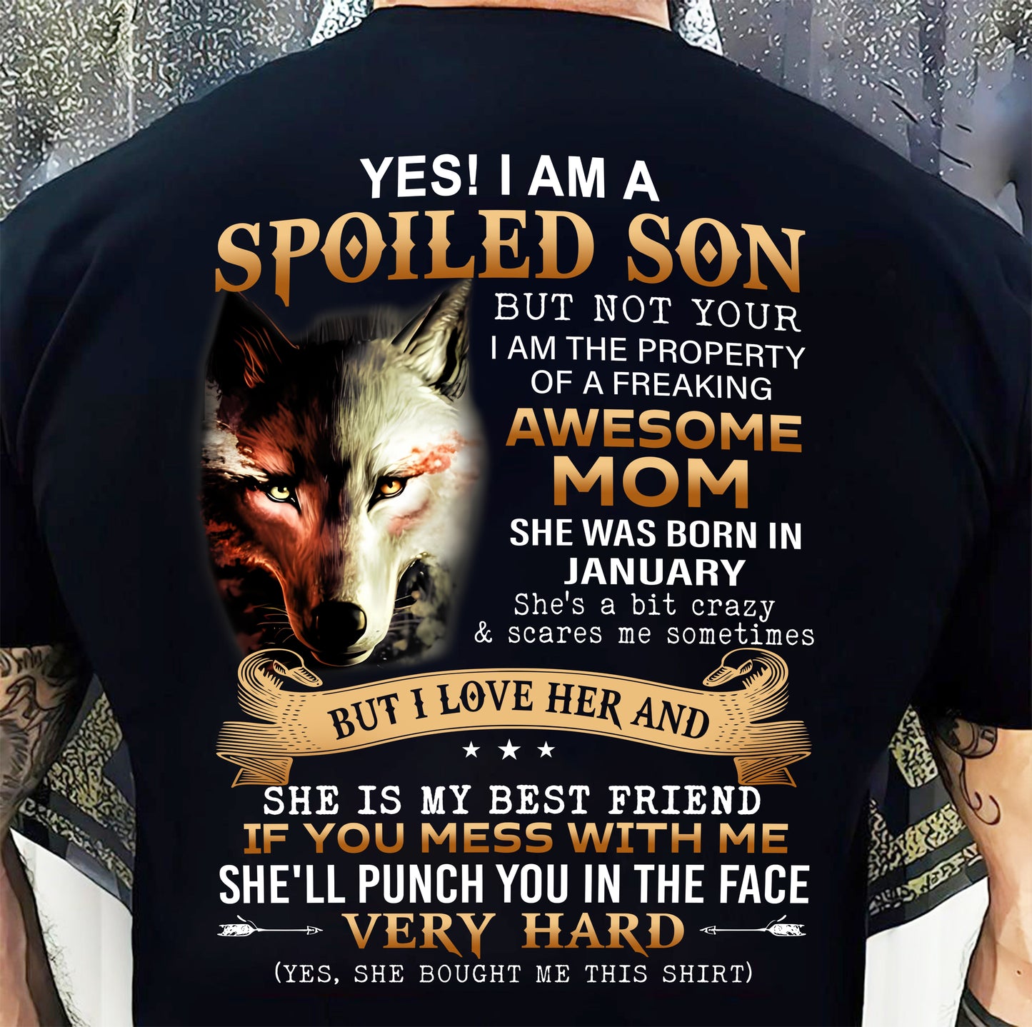 January - Lucky Son of Awesome Mom - Perfect Gift for Your Son From Mom - DTSM01 (SKU10-128-01)