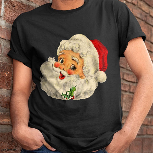 Christmas Shirts for Family, Funny christmas shirts, Christmas Unisex T-Shirt/Hoodie/Sweatshirt HLT00 - Vintage Christmas Santa Claus Face Funny Old Fashioned T-Shirt