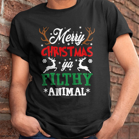 Christmas Shirts for Family, Funny christmas shirts, Christmas Unisex T-Shirt/Hoodie/Sweatshirt HLT00 - Merry Christmas Animal Filthy Ya Xmas Pajama T-Shirt