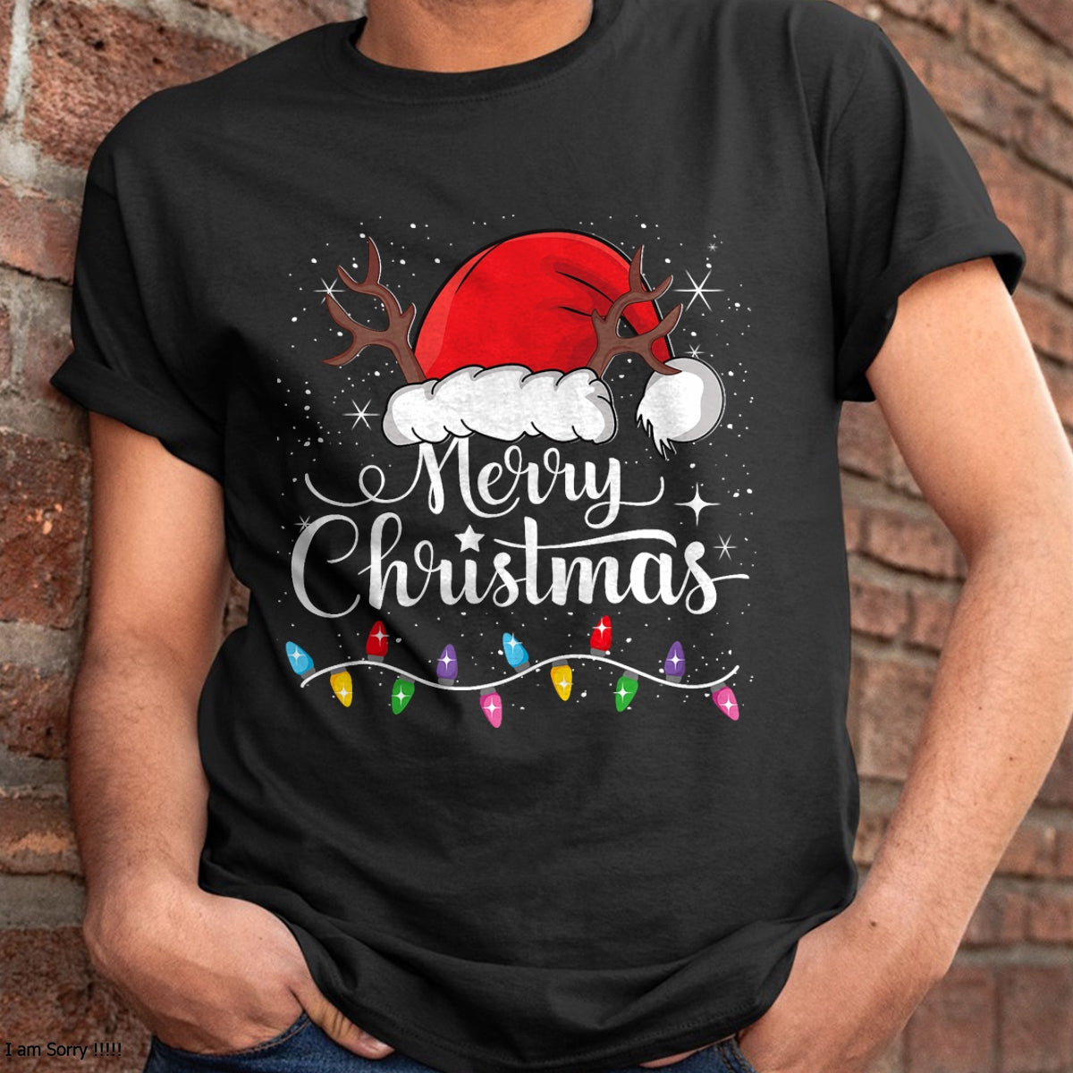 Christmas Shirts for Family, Funny christmas shirts, Christmas Unisex T-Shirt/Hoodie/Sweatshirt HLT00 - Merry Christmas Red Santa Hat Reindeer Xmas Family Men Women T-Shirt