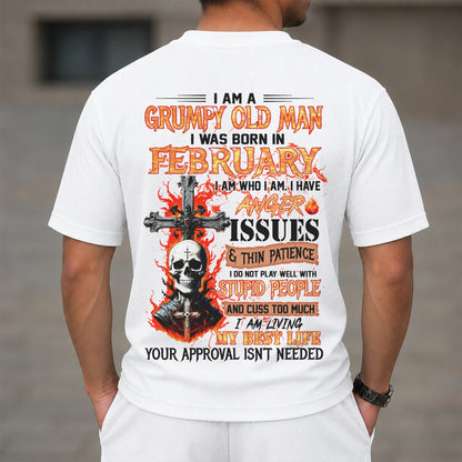 FEBRUARY - I AM A GRUMPY OLD MAN - BIRTHDAY CASUAL SUIT FOR MEN - DTSM02 (SKU2607-237-02)| Waffle casual suit M13