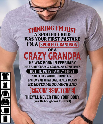 FEBRUARY - I'M A SPOILED GRANDSON OF A CRAZY GRANDPA - From Grandpa - DTSM02 (SKU10-05-02)