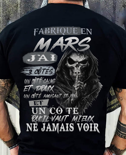 Fabriqué en Mars – J’ai 3 Côtés | T-Shirt Homme Caractère Fort - DTSM03 (SKU26T-01174-03)