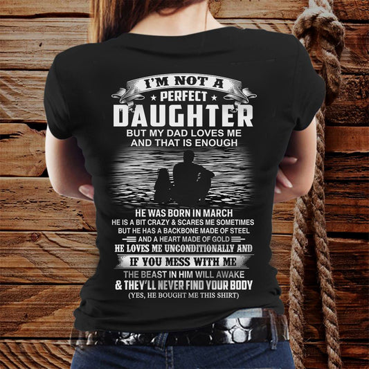 Daughter Shirt – Love & Protection Tee - Perfect Gift for Your Daughter From Dad - DTSM03 (SKU07-156-03)