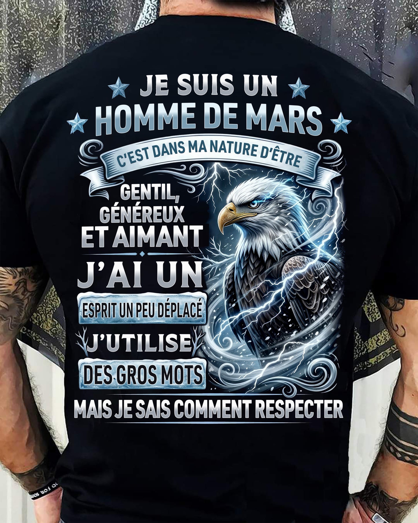 MARS - ESPRIT MALICIEUX MAIS SAIT RESPECTER - T-SHIRT ANNIVERSAIRE HOMME - IMPRESSION DTG PREMIUM - DTSM03 (SKU2604-86-03)