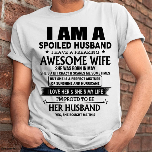 Lucky Man, Awesome Wife - Perfect T-Shirt From Wife DTSM05 (SKU-HUS-TS-05)