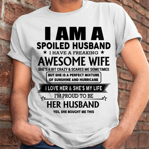 Lucky Man, Awesome Wife - Perfect T-Shirt From Wife DTSM00 (SKU-HUS-TS-00)