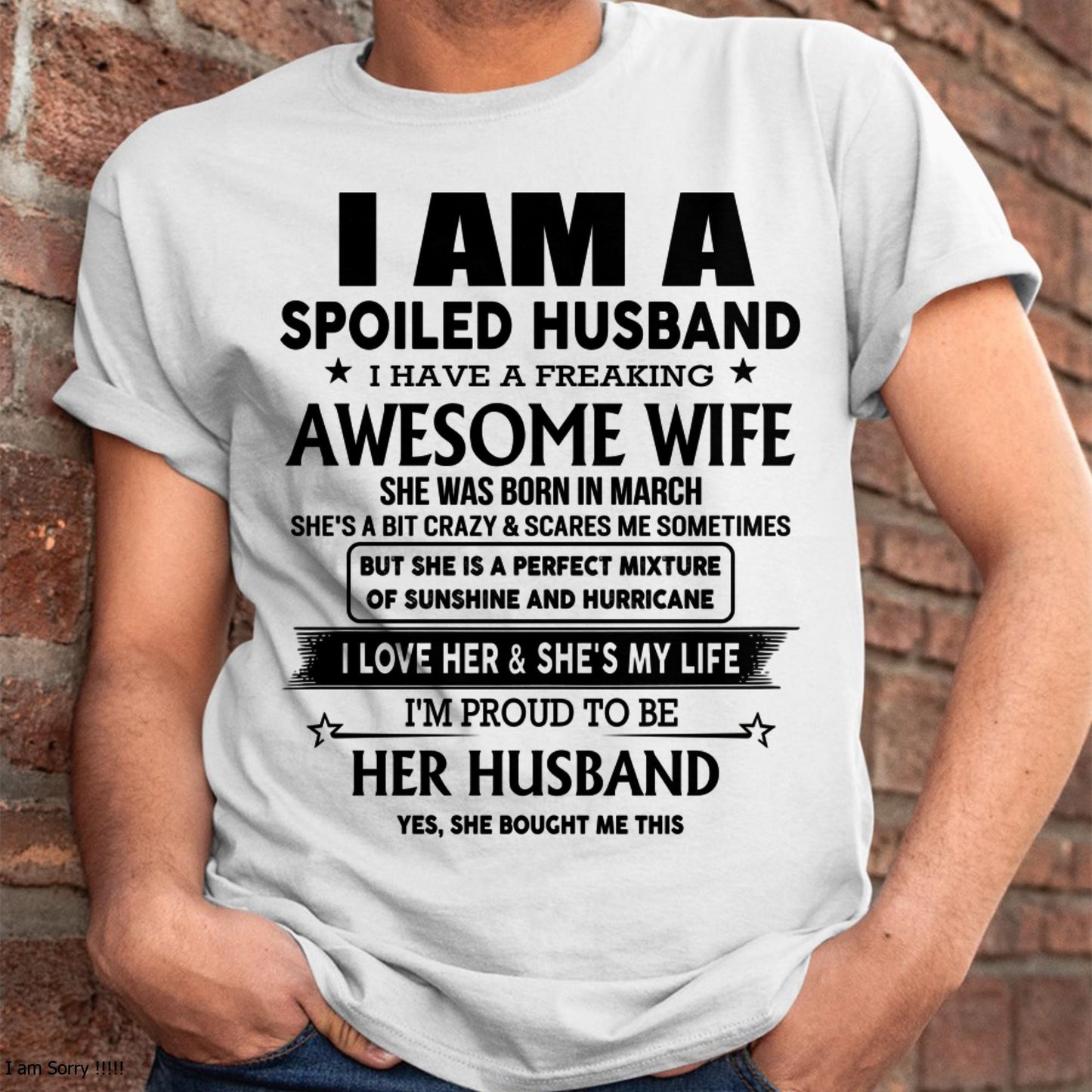 Lucky Man, Awesome Wife - Perfect T-Shirt From Wife DTSM03 (SKU-HUS-TS-03)