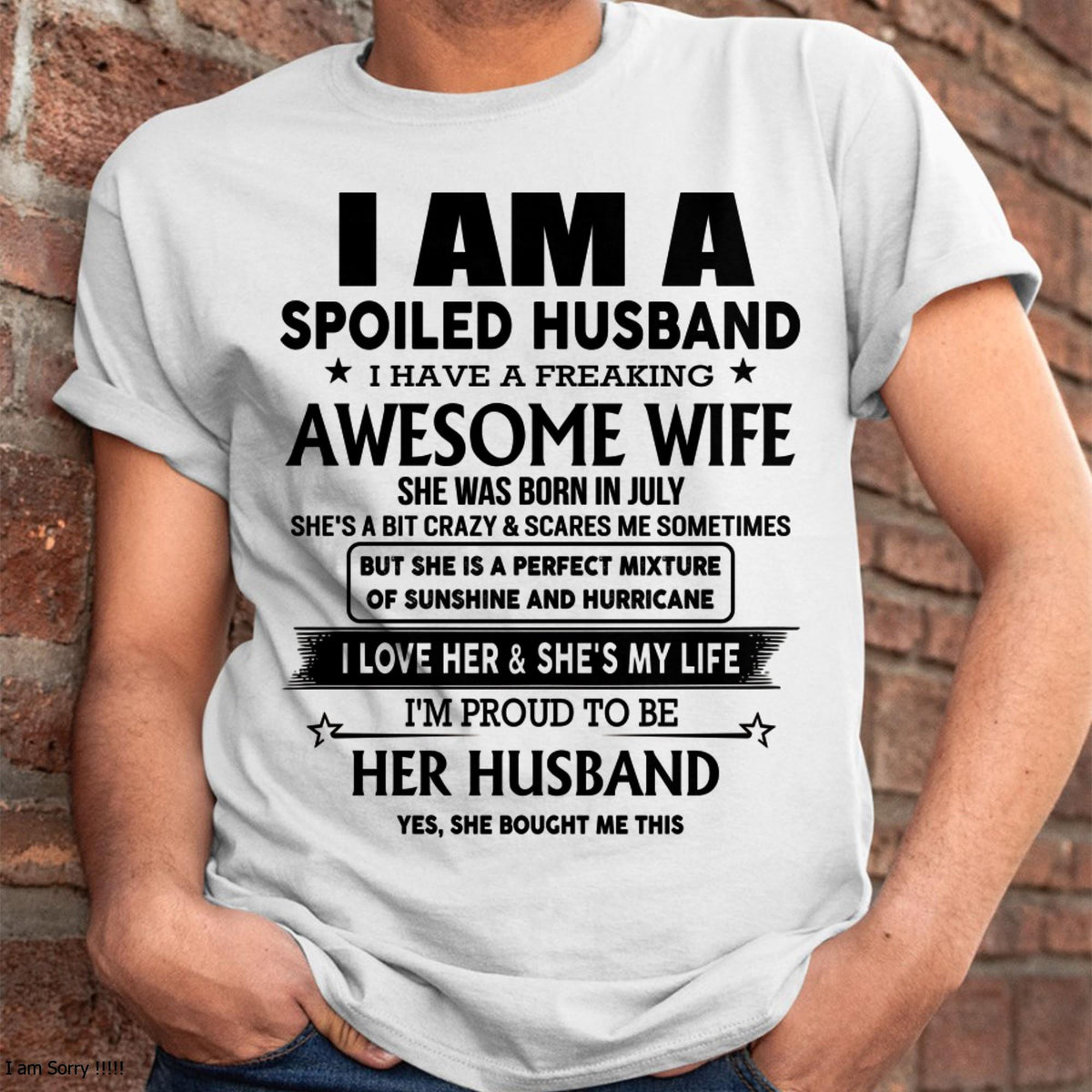 Lucky Man, Awesome Wife - Perfect T-Shirt From Wife DTSM07 (SKU-HUS-TS-07)