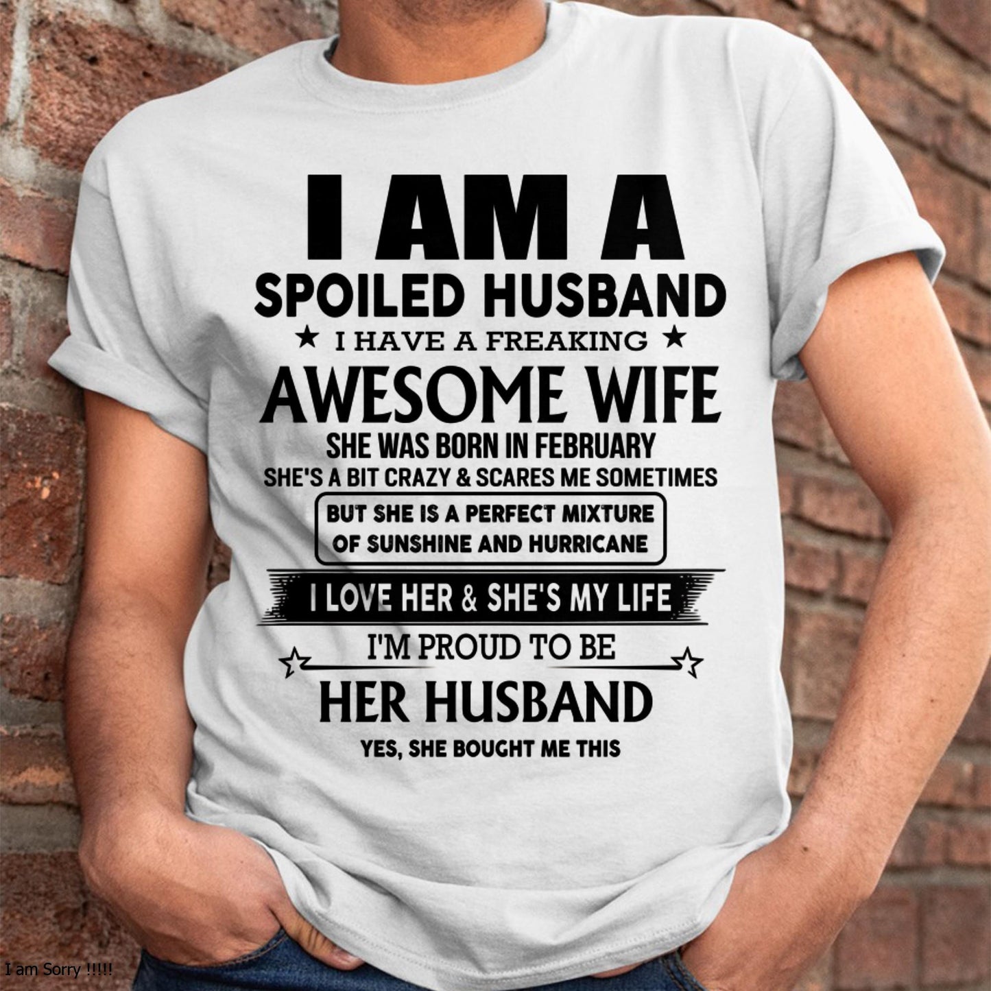 Lucky Man, Awesome Wife - Perfect T-Shirt From Wife DTSM02 (SKU-HUS-TS-02)