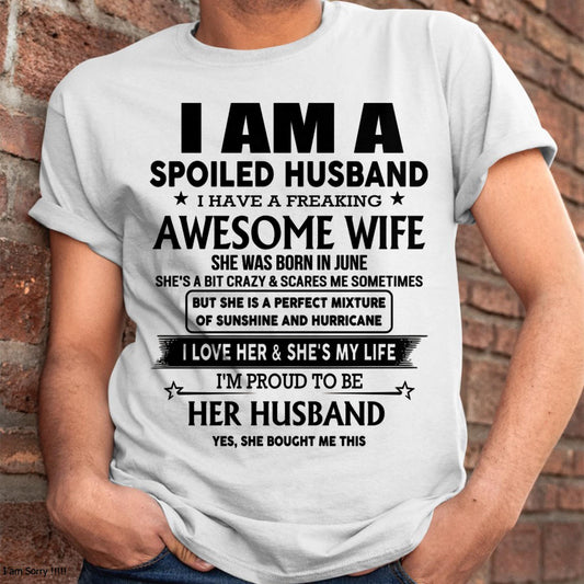 Lucky Man, Awesome Wife - Perfect T-Shirt From Wife DTSM06 (SKU-HUS-TS-06)