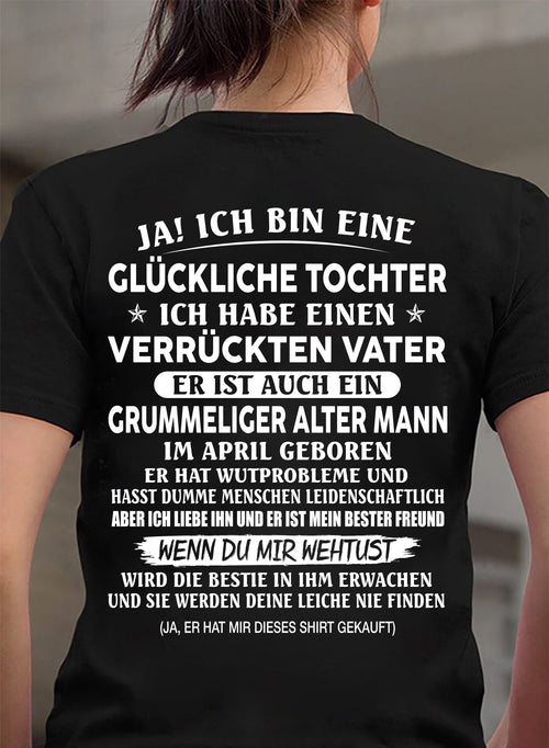 APRIL – VERRÜCKTER VATER & GRUMMELIGER ALTER MANN – LUSTIGES GESCHENK FÜR TOCHTER VON PAPA - DTSM04 (SKU2605-168-04)