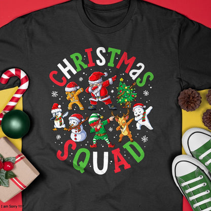 Christmas Shirts for Family, Funny christmas shirts, Christmas Unisex T-Shirt/Hoodie/Sweatshirt HLT00 - Christmas Squad Santa Dabbing Elf Family Matching Pajamas T-Shirt