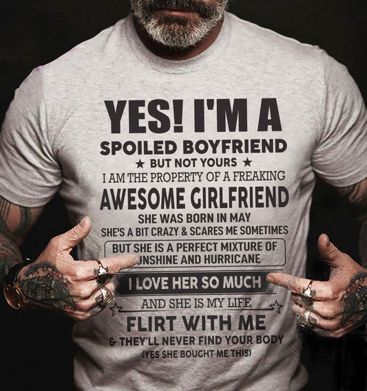Spoiled Boyfriend of A May Queen - Perfect T-Shirt For Your BoyFriend DTSM05 (SKU-07-117-05)