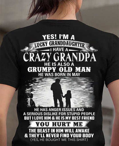 MAY - LUCKY GRANDDAUGHTER OF CRAZY GRANDPA - PERFECT GIFT FOR YOUR GRANDDAUGHTER FROM GRANDPA - DTSM05 (SKU2604-77-05)
