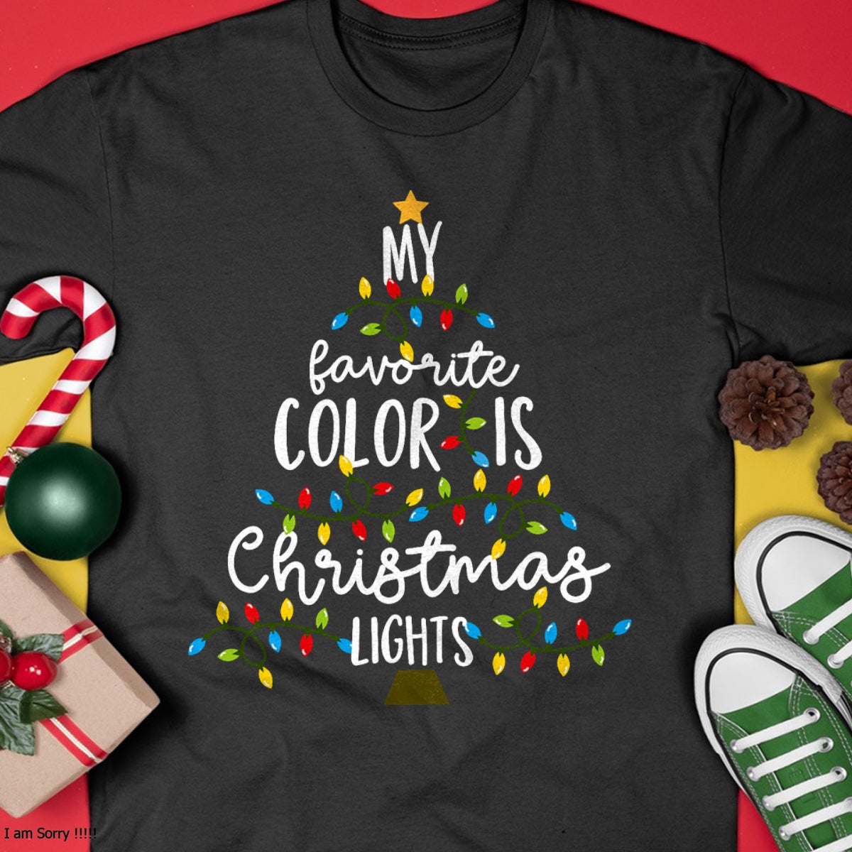 Christmas Shirts for Family, Funny christmas shirts, Christmas Unisex T-Shirt/Hoodie/Sweatshirt HLT00 - My Favorite Color Is Christmas Lights Kids Boy Women T-Shirt