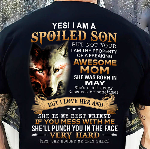 May - Lucky Son of Awesome Mom - Perfect Gift for Your Son From Mom - DTSM05 (SKU10-128-05)
