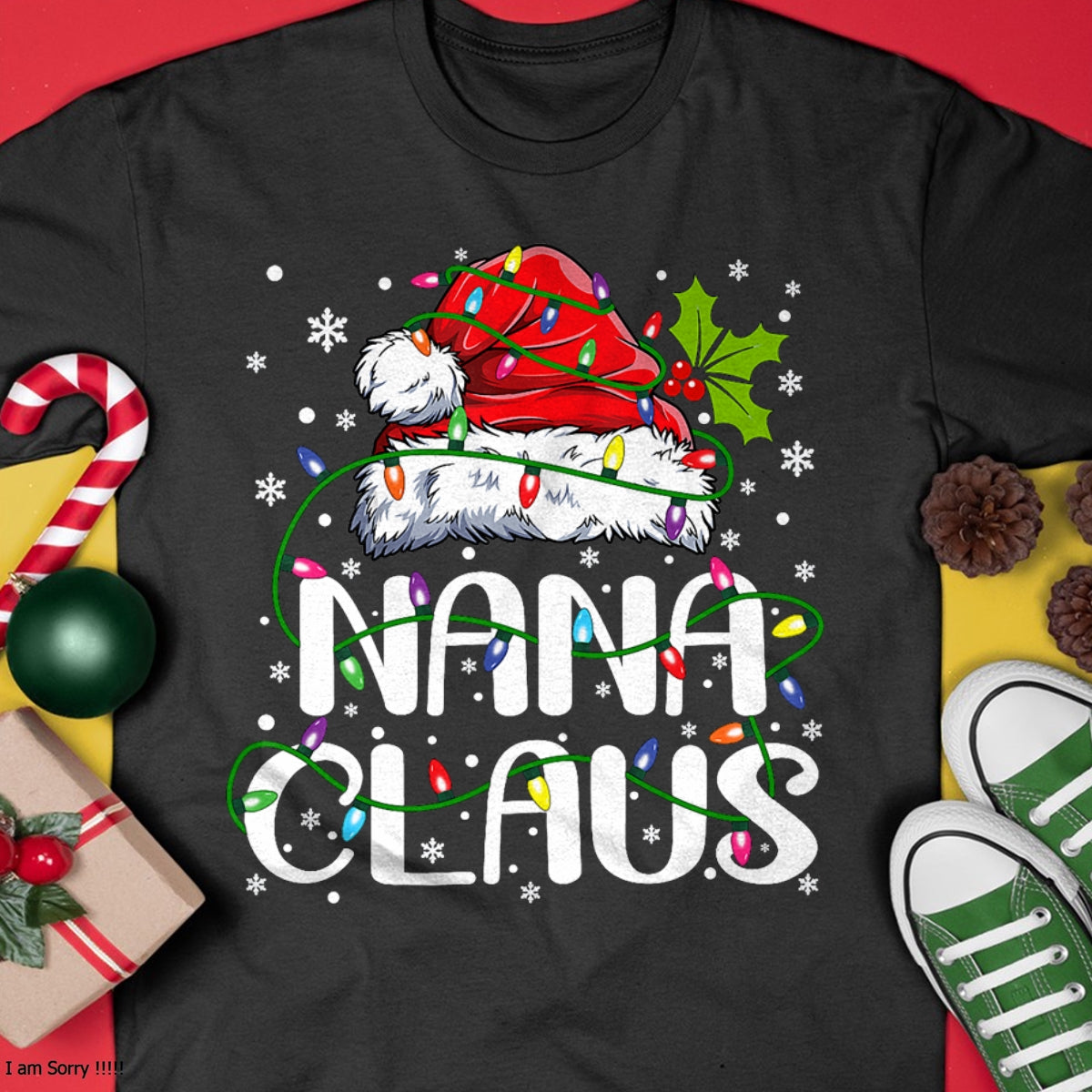 Christmas Shirts for Family, Funny christmas shirts, Christmas Unisex T-Shirt/Hoodie/Sweatshirt HLT00 - Nana Claus Christmas Lights Pajama Family Matching T-Shirt