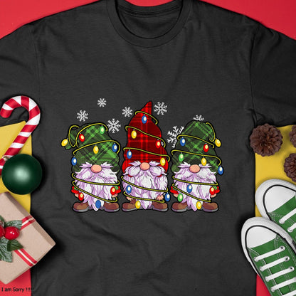 Christmas Shirts for Family, Funny christmas shirts, Christmas Unisex T-Shirt/Hoodie/Sweatshirt HLT00 - Three Gnomes Men Women Buffalo Plaid Red Christmas T-Shirt