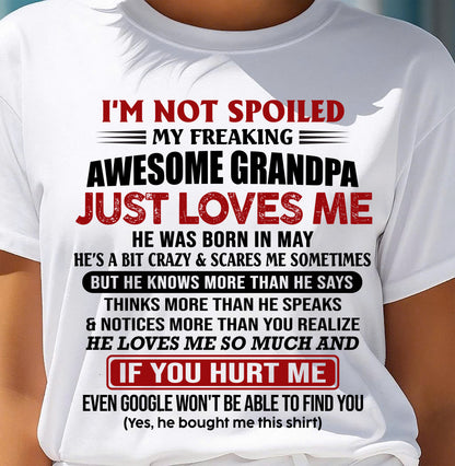 MAY - AWESOME GRANDPA LOVES ME - GIFT FOR GRANDDAUGHTER FROM GRANDPA - DTSM05 (SKU09-127-05)