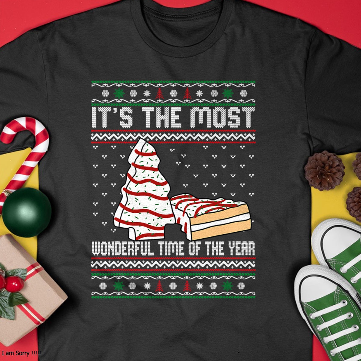 Christmas Shirts for Family, Funny christmas shirts, Christmas Unisex T-Shirt/Hoodie/Sweatshirt HLT00 - It's The Most Wonderful Time Of The Year Christmas tree cake T-Shirt