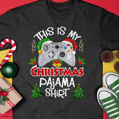 Christmas Shirts for Family, Funny christmas shirts, Christmas Unisex T-Shirt/Hoodie/Sweatshirt HLT00 - This is My Christmas Pajama Santa Hat Gamer Video Games T-Shirt