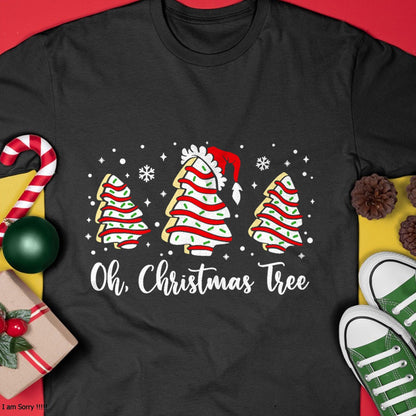 Christmas Shirts for Family, Funny christmas shirts, Christmas Unisex T-Shirt/Hoodie/Sweatshirt HLT00 - Groovy Oh Christmas Tree Cakes Debbie Becky Jen Cake Lovers T-Shirt