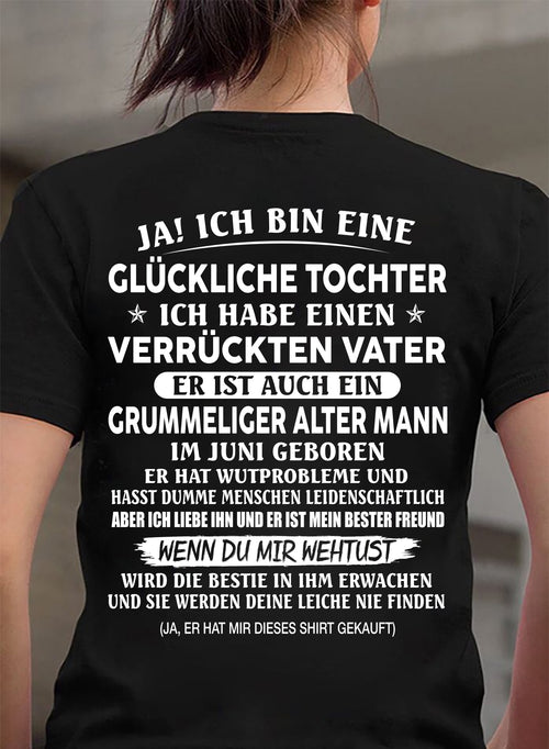 JUNI – VERRÜCKTER VATER & GRUMMELIGER ALTER MANN – LUSTIGES GESCHENK FÜR TOCHTER VON PAPA - DTSM06 (SKU2605-168-06)