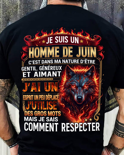 JUIN - ESPRIT MALICIEUX MAIS SAIT RESPECTER - T-SHIRT ANNIVERSAIRE HOMME - IMPRESSION DTG PREMIUM - DTSM06 (SKU2604-87-06)