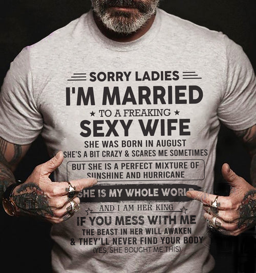 Sexy August Wife - Perfect T-Shirt From Wife DTSM08 (SKU-07-120-08)