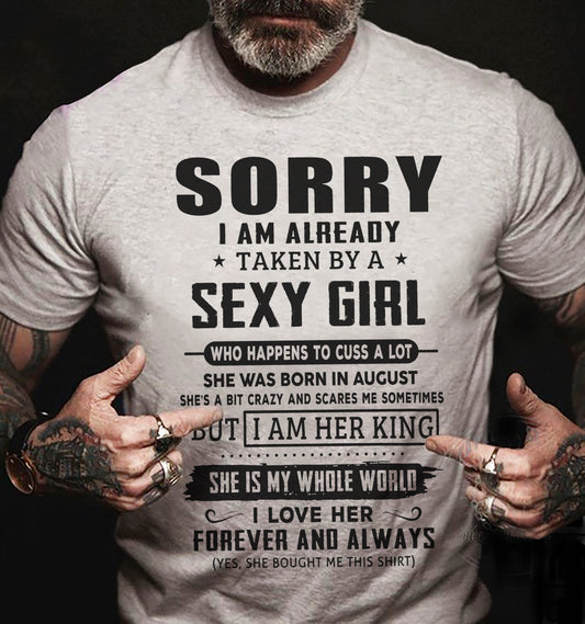 Sexy August Girl - Perfect T-Shirt For Your Boyfriend DTSM08 (SKU-07-99-08)