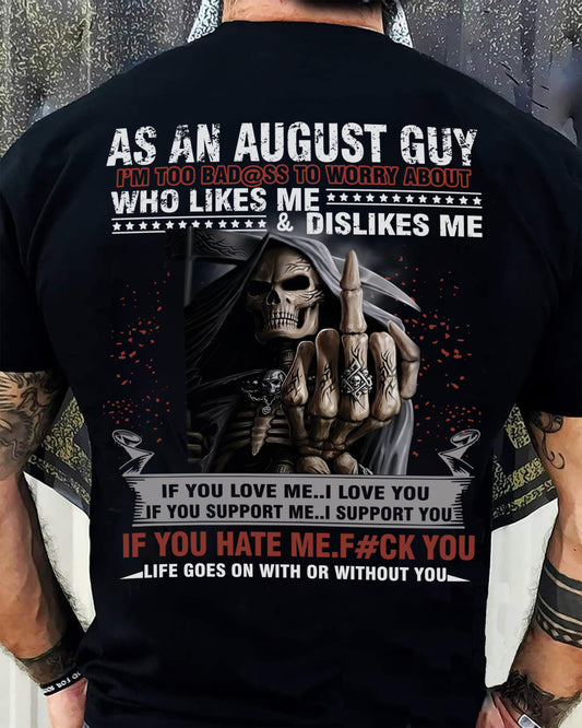 August Guy Grim Reaper Skull Middle Finger - The Perfect T-Shirt For You DTSM08 (SKU08-11-08)