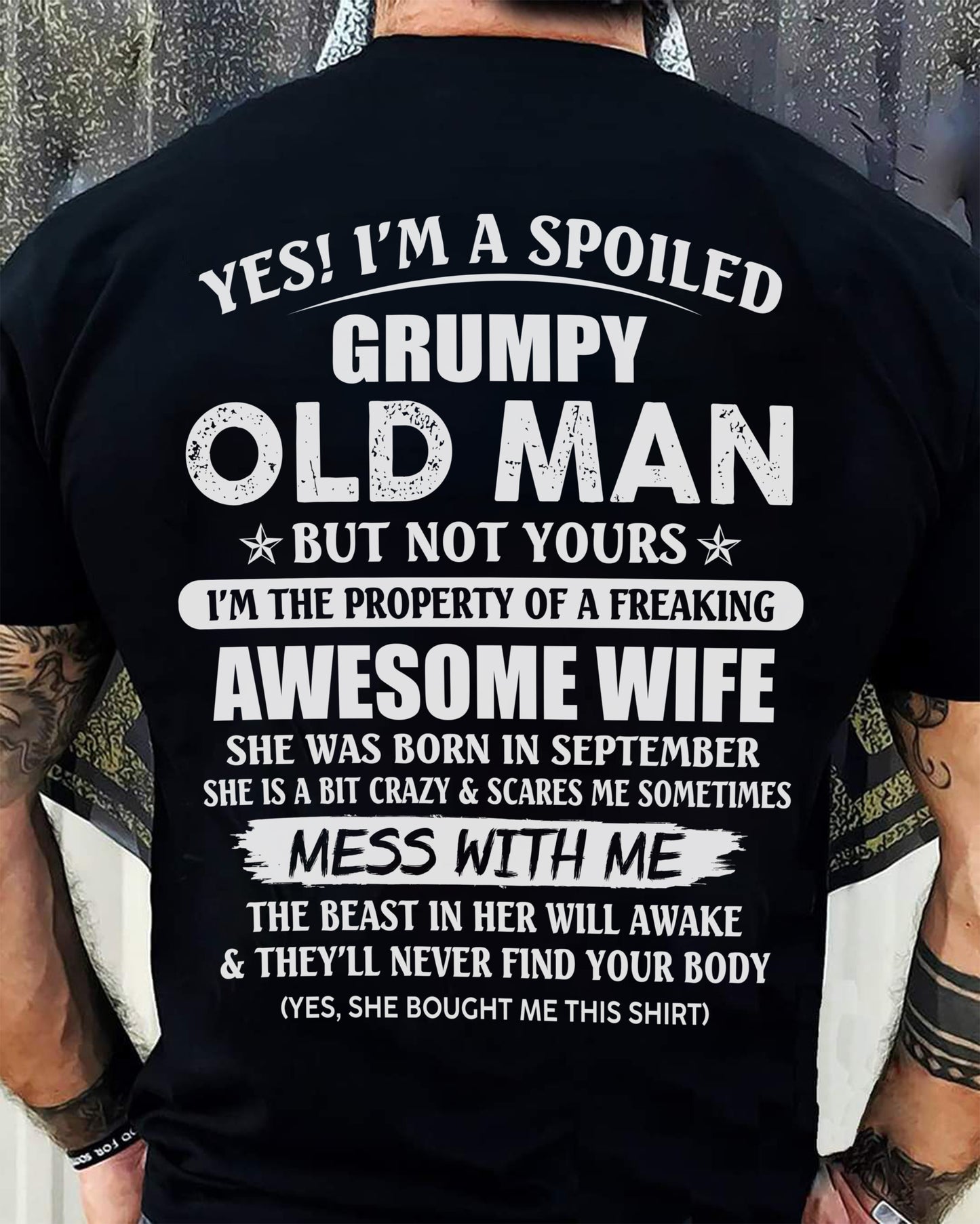September - Grumpy Old Man with Awesome Wife - Perfect Gift From Wife - DTSM09 (SKU06-68-09)
