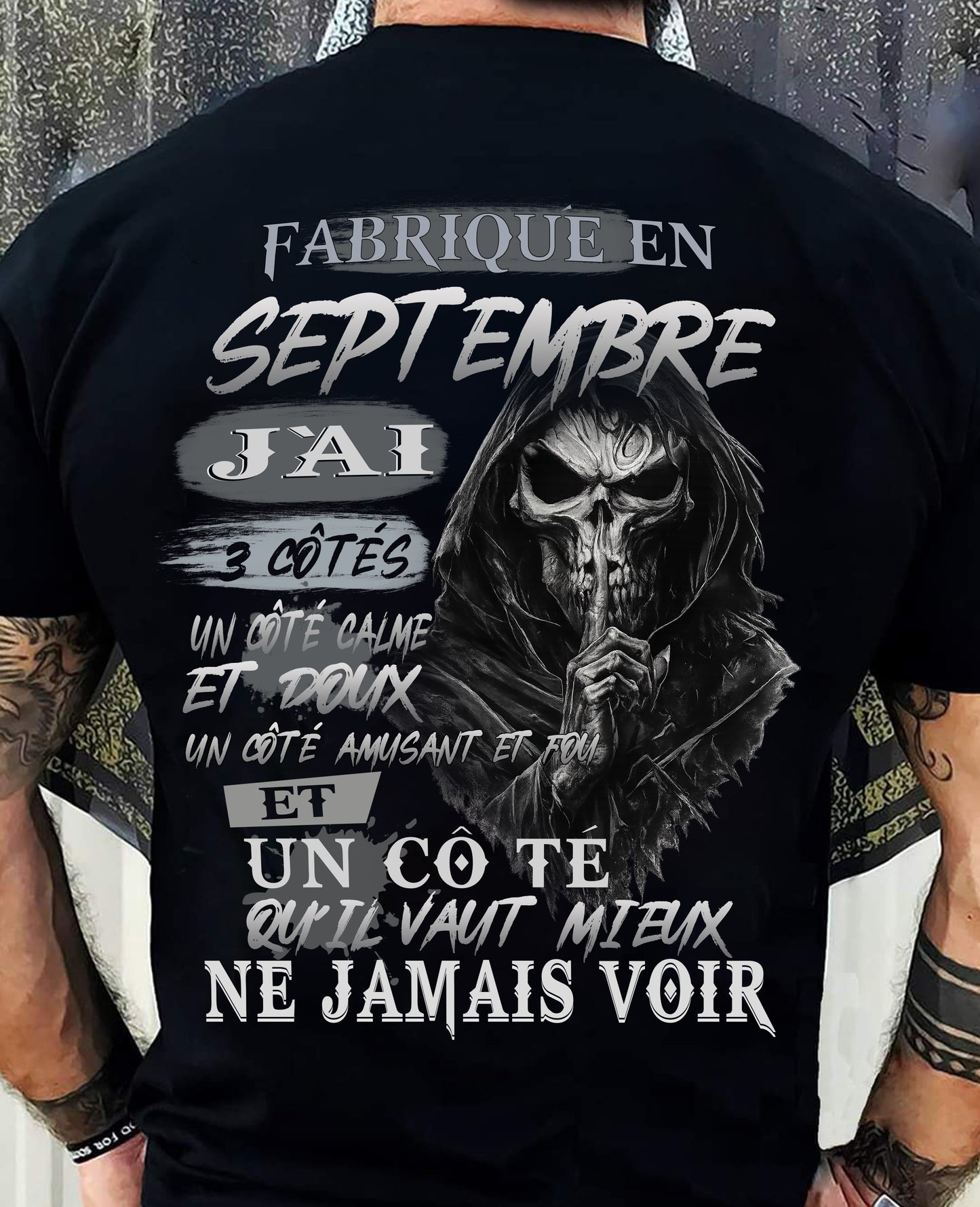 Fabriqué en Septembre – J’ai 3 Côtés | T-Shirt Homme Caractère Fort - DTSM09 (SKU26T-01174-09)