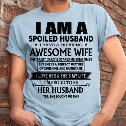 Lucky Man, Awesome Wife - Perfect T-Shirt For Your Husband DTSM00 (SKU-HUS-TS-00)