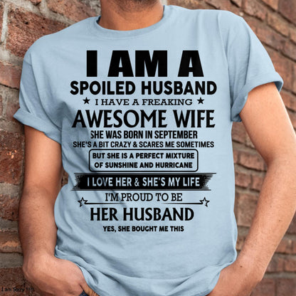 Lucky Man, Awesome Wife - Perfect T-Shirt From Wife DTSM09 (SKU-HUS-TS-09)
