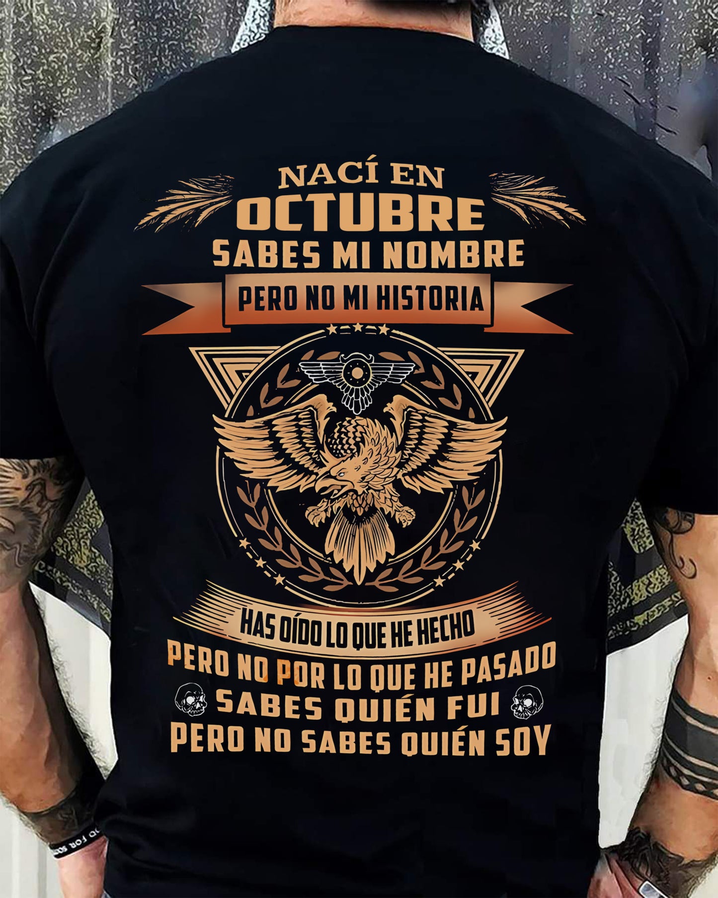 Camiseta de Hombre Nacido en Octubre con Frases Inspiradoras - DTSM10 (SKU07-71-10)