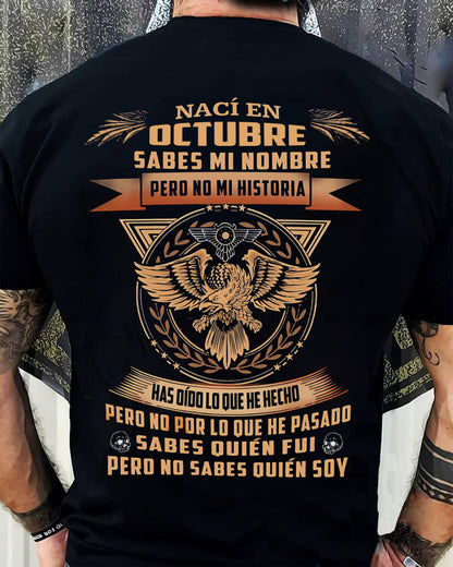 Camiseta de Hombre Nacido en Octubre con Frases Inspiradoras - DTSM10 (SKU07-71-10)