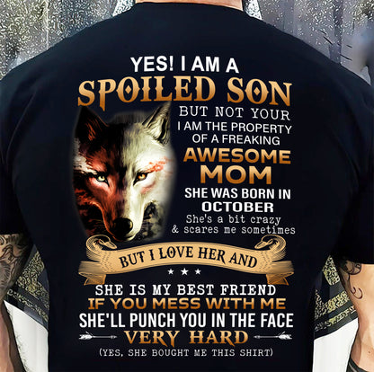 October - Lucky Son of Awesome Mom - Perfect Gift for Your Son From Mom - DTSM10 (SKU10-128-10)