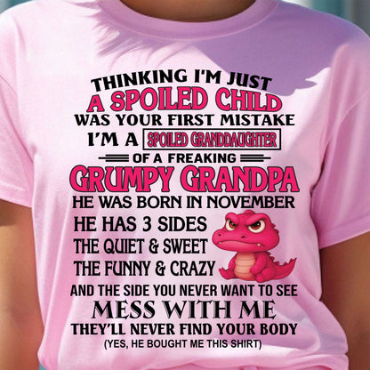 NOVEMBER - I'M A SPOILED GRANDDAUGHTER OF A GRUMPY GRANDPA - From Grandpa - DTSM11 (SKU09-45-11)