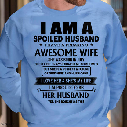 Lucky Man, Awesome Wife - Perfect T-Shirt From Wife DTSM07 (SKU-HUS-TS-07)