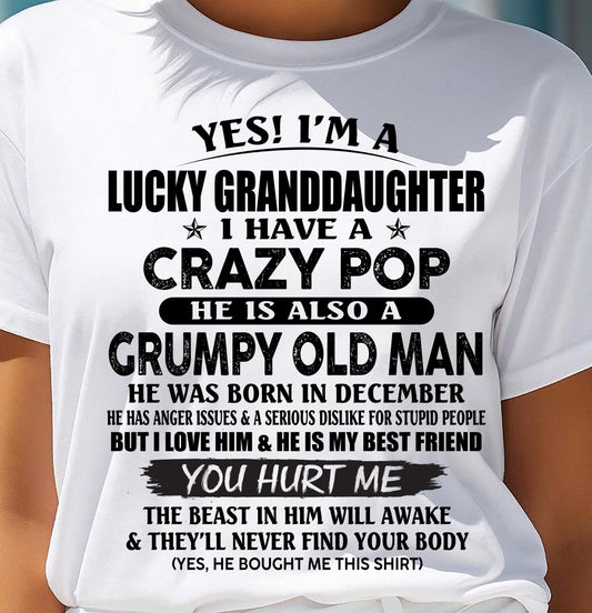 DECEMBER - LUCKY GRANDDAUGHTER OF CRAZY POP - PERFECT GIFT FOR YOUR GRANDDAUGHTER FROM POP - DTSM12 (SKU12-39-12)