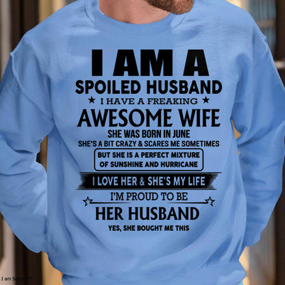 Lucky Man, Awesome Wife - Perfect T-Shirt From Wife DTSM06 (SKU-HUS-TS-06)