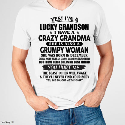 DECEMBER - LUCKY GRANDSON OF CRAZY GRANDMA -  PERFECT GIFT FROM GRANDMA - DTSM12 (SKU12-113-12)