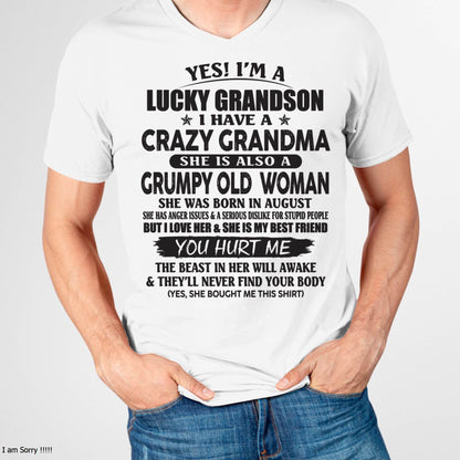 AUGUST - LUCKY GRANDSON OF CRAZY GRANDMA -  FROM GRANDMA - DTSM08 (SKU10-173-08)
